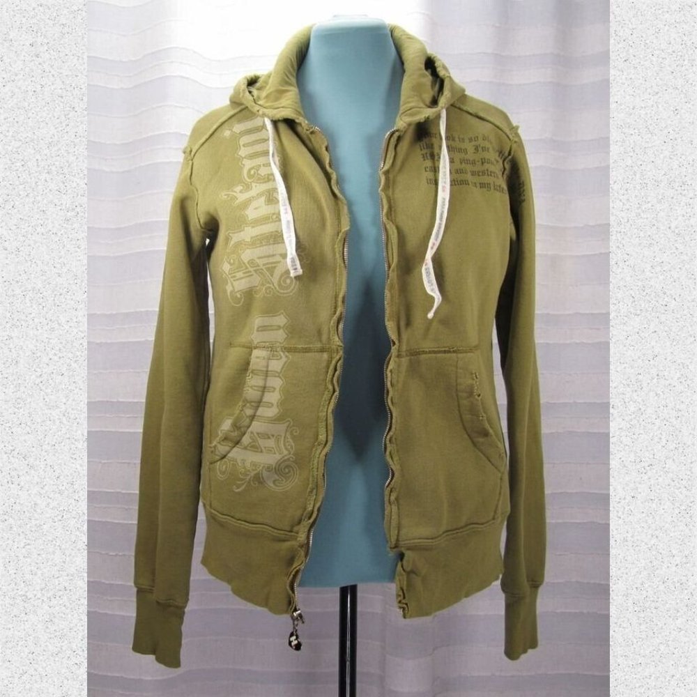 Very Rare Harajuku Lovers Watercolor Gwen Stefani Hoodie in Army Green - S
